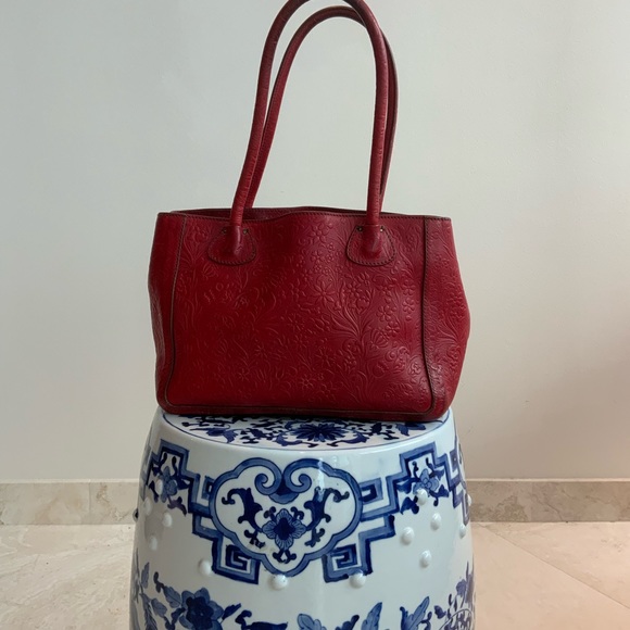 MIUMIU Fun Embossed Red Leather Purse - Picture 8 of 11